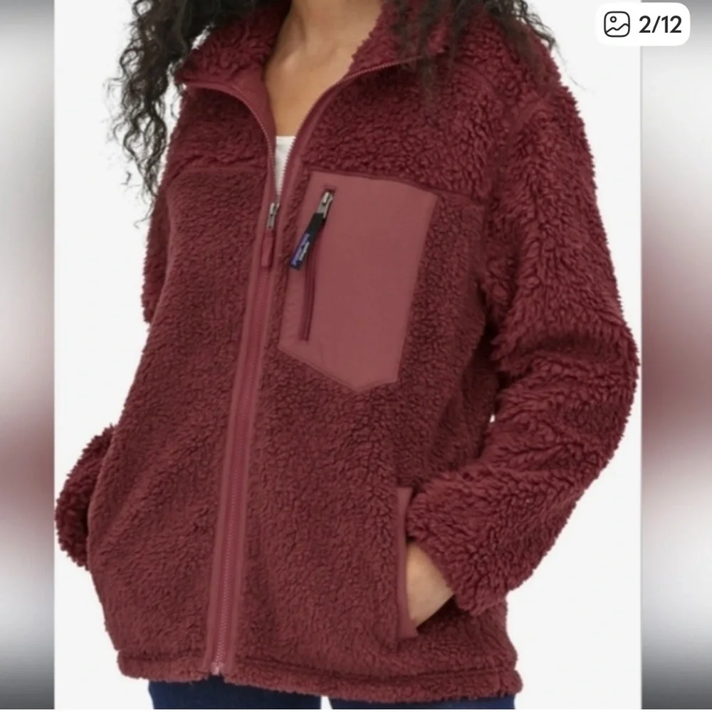 Patagonia Retro-X Burgundy Sherpa Jacket - Picture 2 of 5